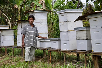 Farmer with box